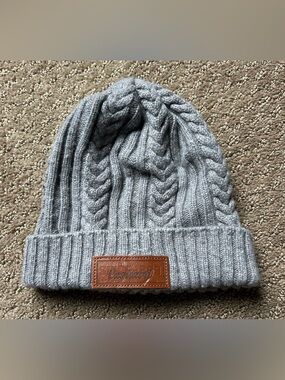Carhartt Beanie Wool Blend Cable Knit Gray One Size Outdoors Cozy